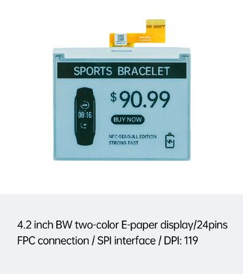 Giá tốt. Màn hình E Ink đen trắng 4,2 inch với giao diện SPI cho ESL thông minh và thẻ thông minh trực tuyến