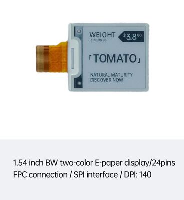 Giá tốt. Màn hình E Ink Đen trắng 1.54 inch với Giao diện SPI cho Nhãn kệ điện tử và Nhà thông minh trực tuyến