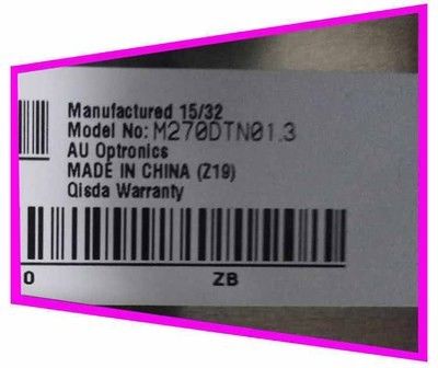 Giá tốt. AUO M270DTN01.3 Bảng hiển thị LCD 27 inch với 2560x1440 pixel 350 cd / m2 Độ sáng và đầu nối 130 pin trực tuyến